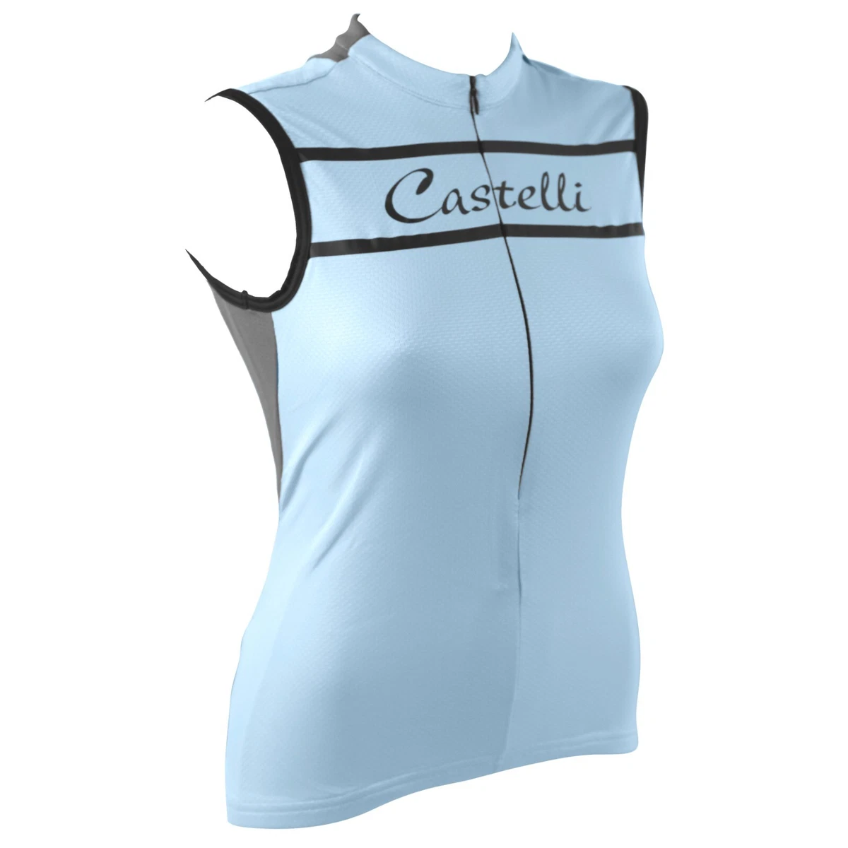 Castelli Promessa Sleeveless Womens 1 2 Zip Cycling Jersey Sky
