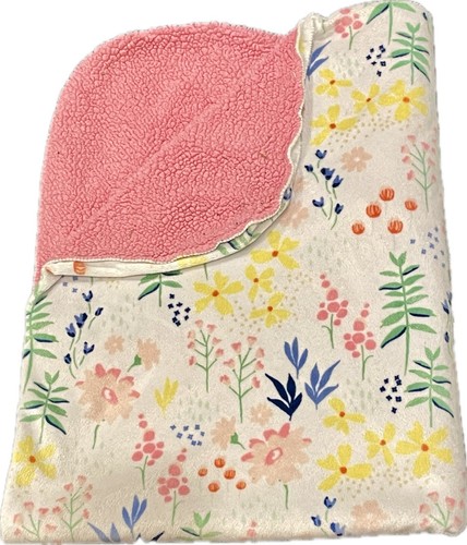 Wild Flower Pink Floral Sherpa Baby Blanket Velboa 30 x 40 Cloud Island Woolly
