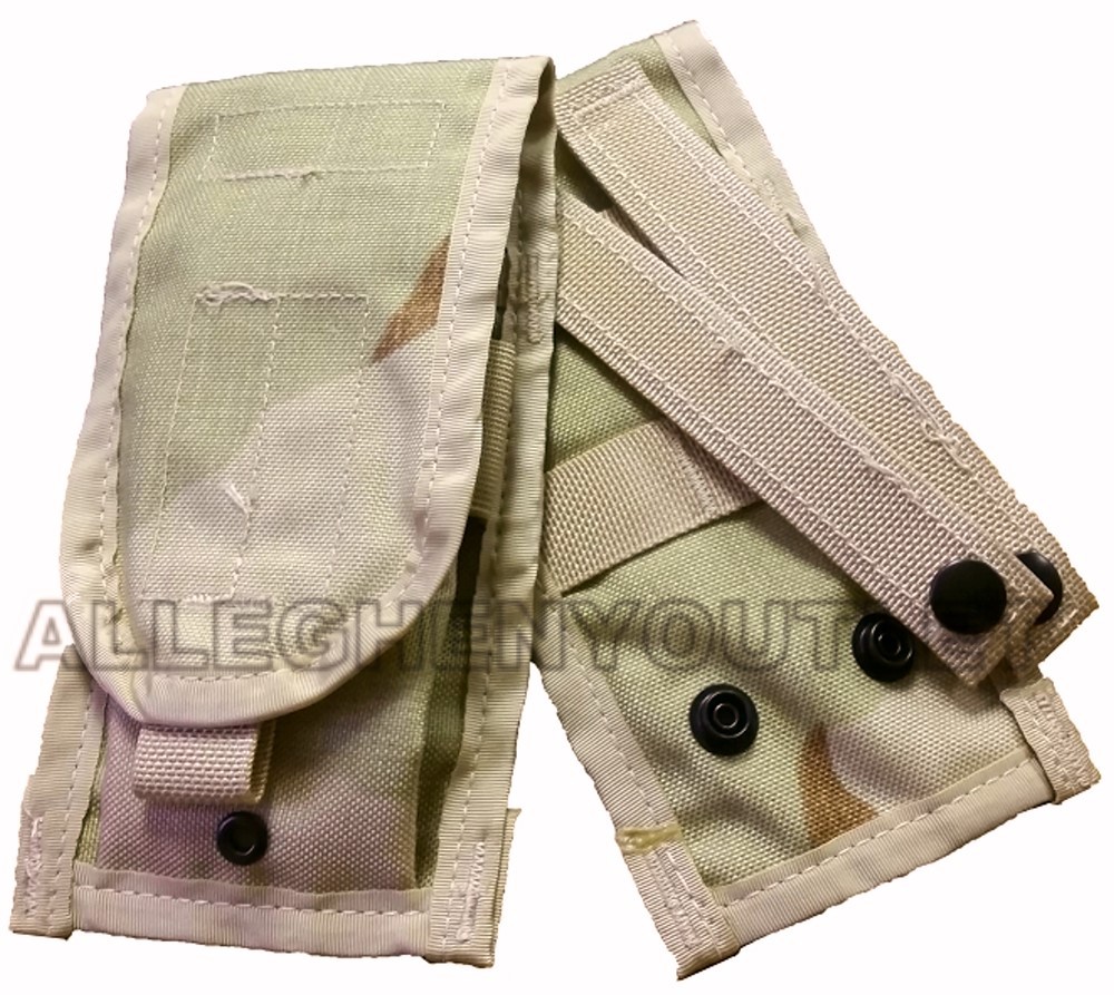 QTY (1) NEW Double Mag Pouch Desert Camo DCU Molle 2 Magazine Pouch US Military-image