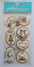 Jolee's Wooden Silhouette Wedding Icons Scrapbooking Stickers
