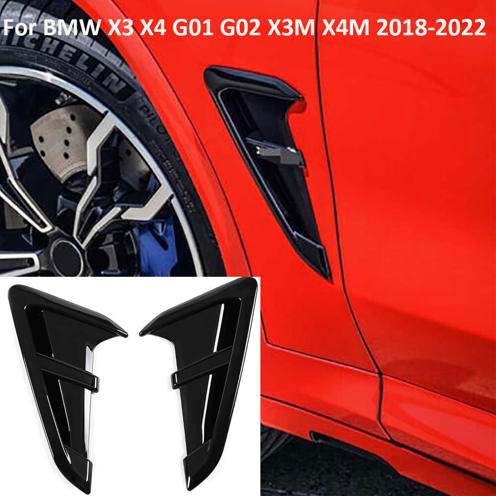 Pair ABS Side Fender Air Vent Outlet Trim Cover For BMW X3 G01 X4 G02 2018-2022