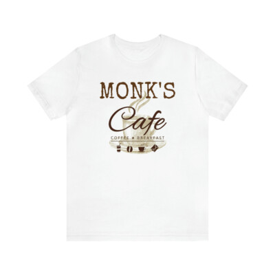 Unisex Jersey Short Sleeve Tee Seinfeld TV Show ''Monk's Cafe''