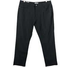 NWT Members Mark Men Benton Performance Stretch Black Pant 38x30 Slim Fit UPF 30