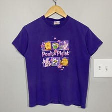 Vintage 90s Disney Winnie the Pooh and Piglet Purple Tee Youth Large