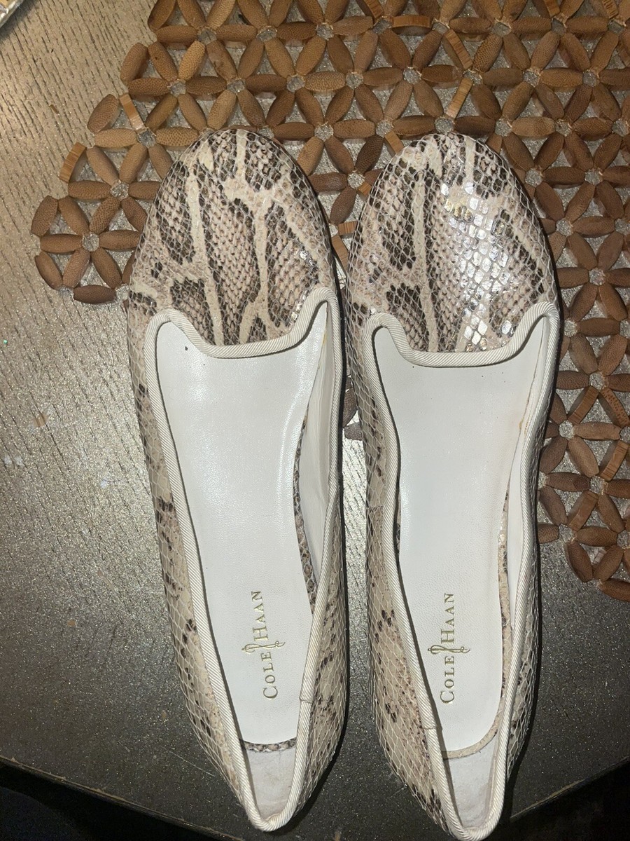 Cole Haan Morgans Air Slipper Ballet Flat Shoes Cream Snake  display picture 1