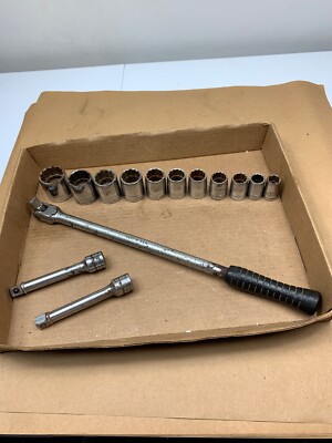 SK Professional Tools S-K 41653 1/2'' Drive Breaker Bar 17'' Long  Plus 11 Sockets