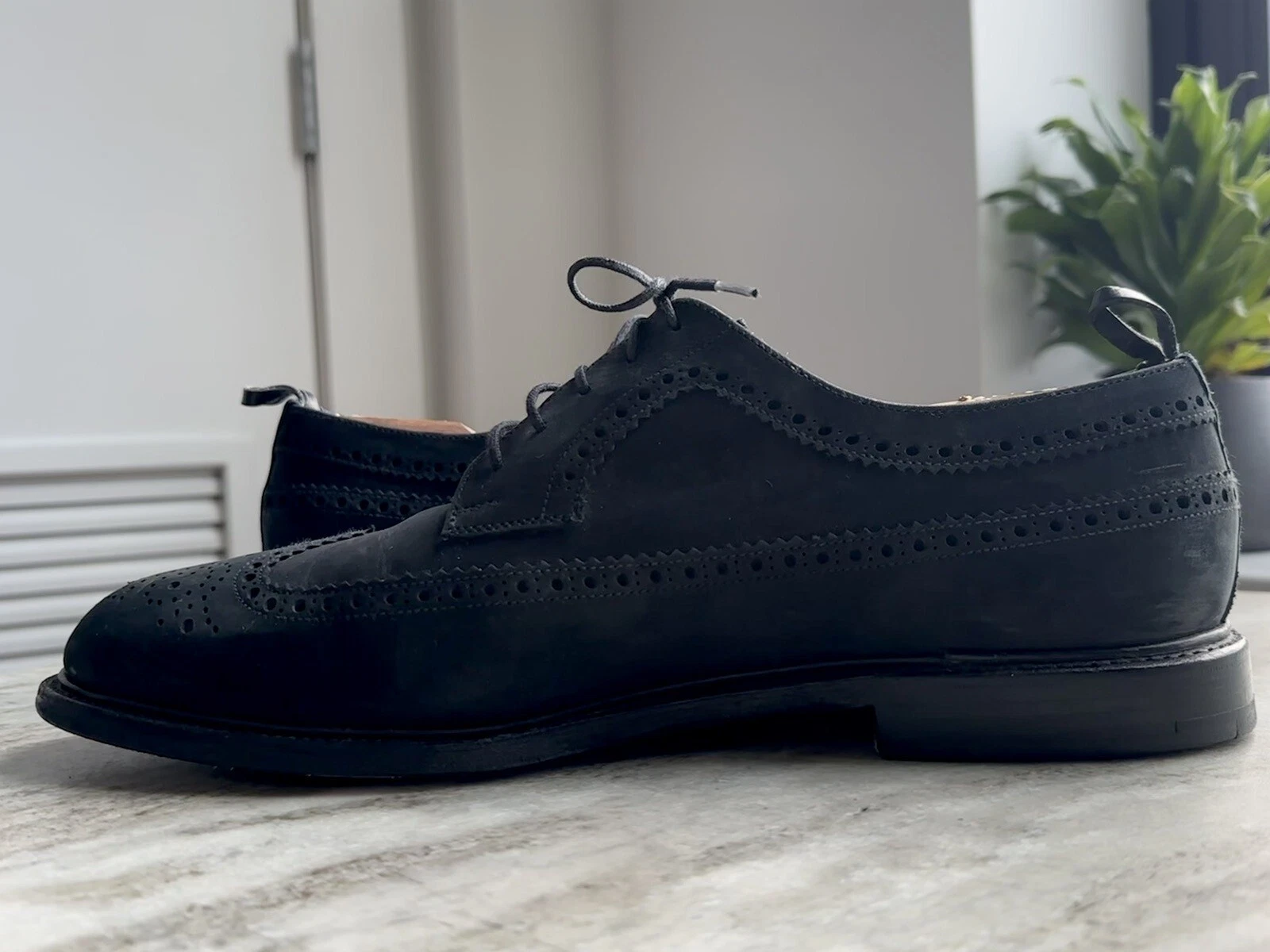 THOM BROWNE Brooks Brothers ali lunghe nabuk nero pile 10 5 Thom sopracciglia
