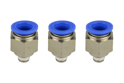 3x TEMCo Pneumatic Air Quick Push to Connect Fitting 1/8'' NPT to 1/2'' Hose OD