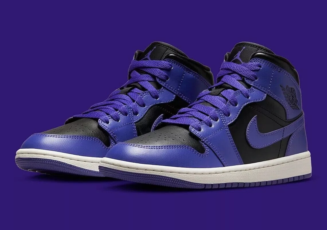 NEW Air Jordan 1 Mid Women's Size 7.5 Black/Dark Concord-Sail BQ6472-051
