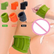 Silicone Ball Stretcher Scrotum Squeeze Testicle Penis Ring Male Enhancer Delay