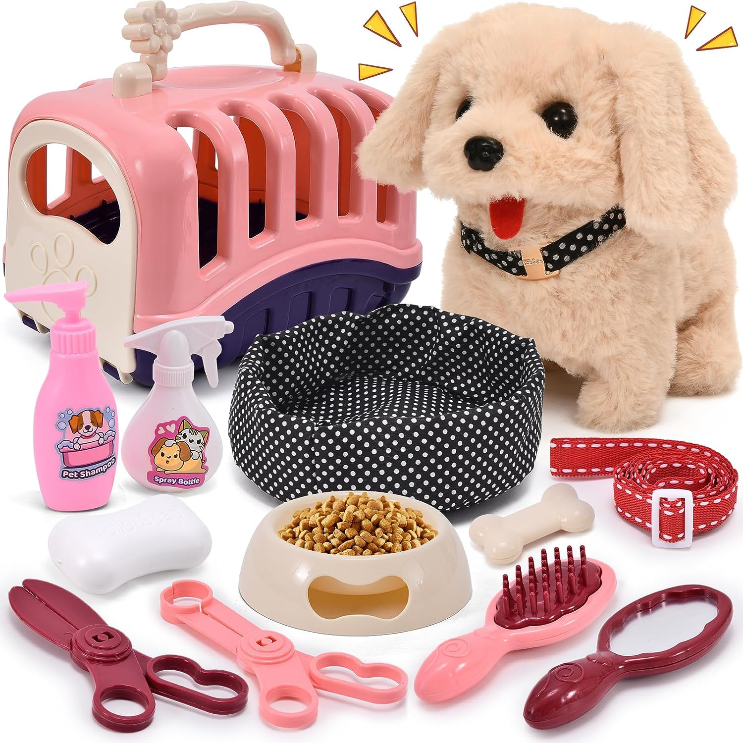 13Pcs Dog Toys for Kids Girls, Walking Barking Electronic Interactive Stuffed...
