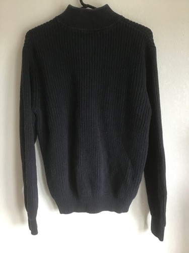 LL Bean Cotton Full Zipper Heavy Knit Sweater Size Medium - Picture 2 of 3