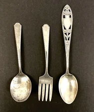 Antique Sterling Silver Child’s Flatware ~ Watson/ Weidlich 3Pc Lot /b