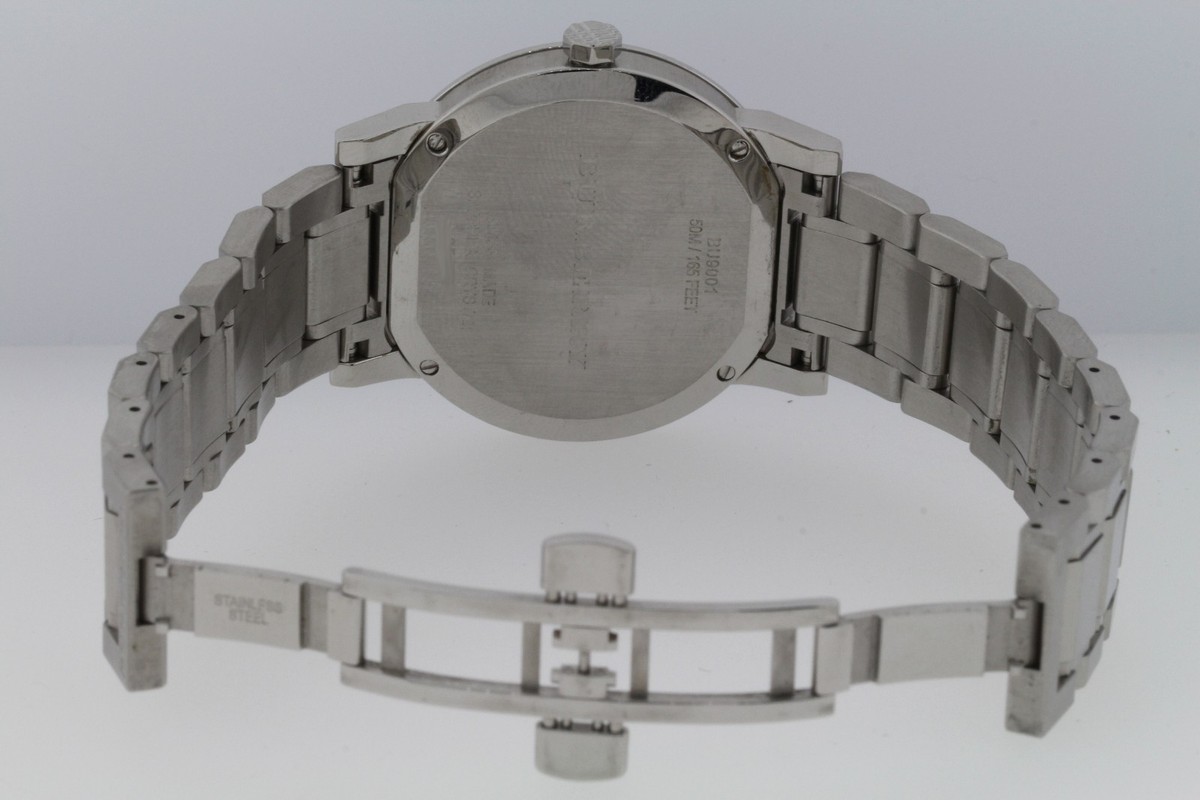 Burberry BU9001 Unisex Black Check Dial Stainless Steel 38mm Watch