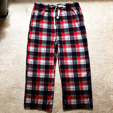 Men's Kenneth Cole Reaction Micro Fleece Sleep Pants, Sz XL Red Navy Plaid
