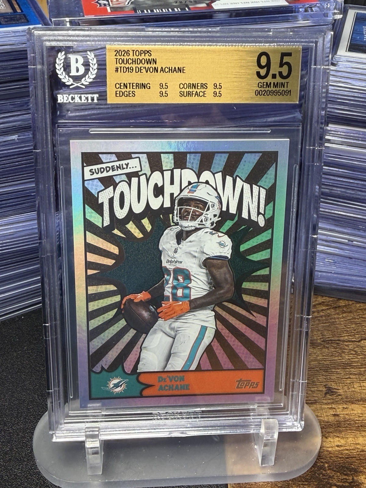 2026 Topps De’Von Achane Touchdown #TD-19 Case Hit BGS 9.5 True Gem