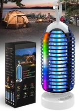 (2 Pack) Bug Zapper Outdoor with Marquee Light, Cordless Mosquito Zapper, 400...
