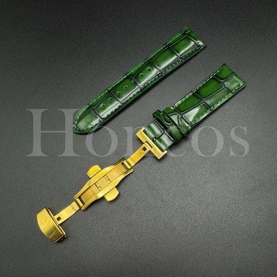 18 20 22 MM Leather Alligator Vintage Watch Strap Band Clasp Fits