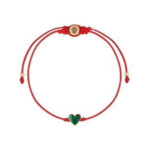 Authentic Lucky in Love Malachite Red String Bracelet for Women, 18K Gold Plated,...