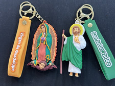 Cadena 3D Virgen de Guadalupe y San Judas Tadeo - Llavero San Judas Tadeo