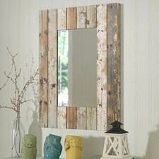 Rustic Farmhouse Wall Mirror Bathroom Vanity Distressed Wooden Country 29x24 New