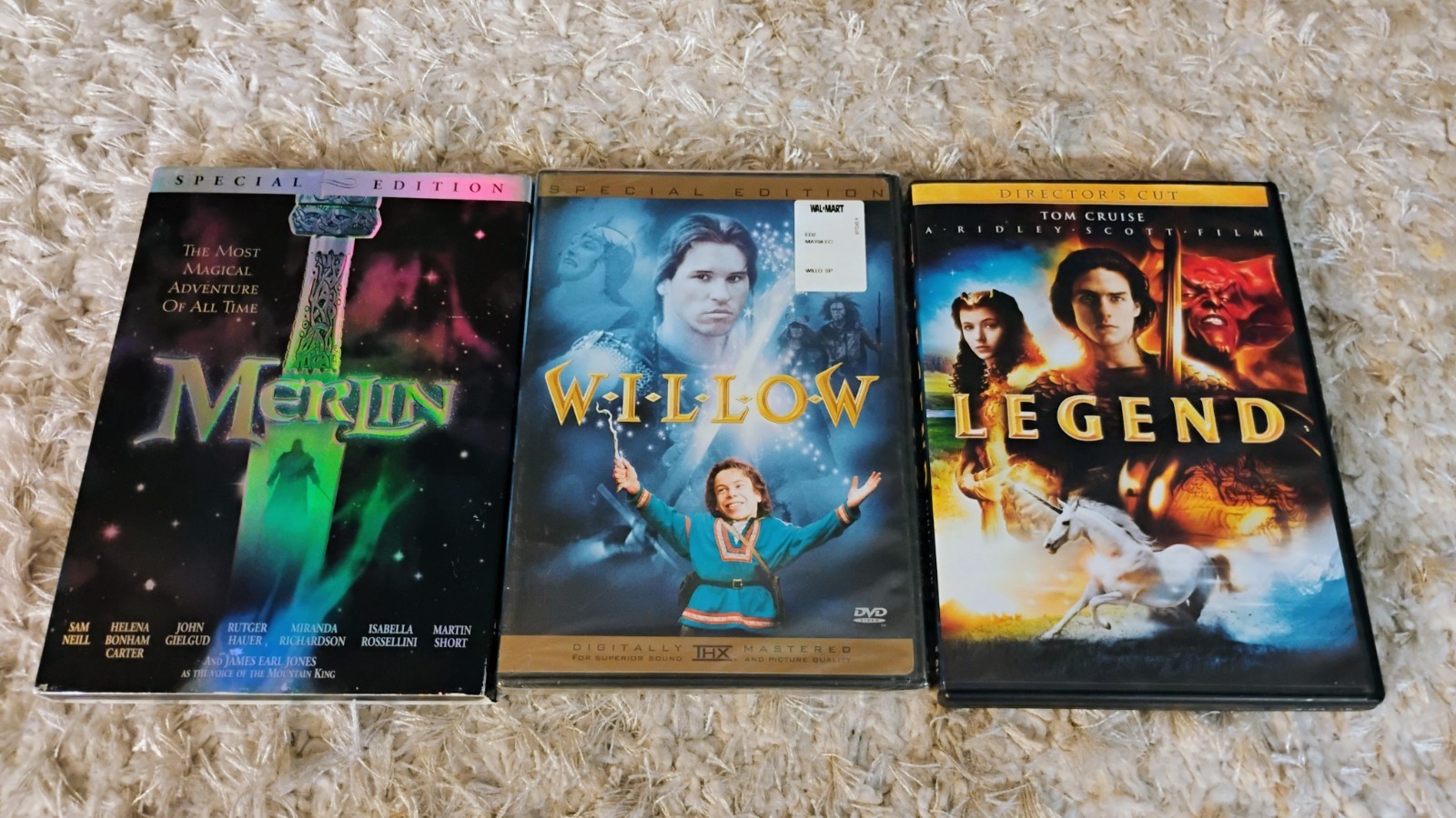 MERLIN (Neill) WILLOW (Kilmer) LEGEND (Cruise) DVDs all perfect