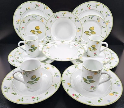 4) Studio Nova English Garden 4 Pc Place Setting Vintage Floral Table Dishes Lot