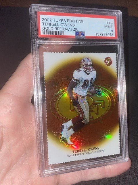 2002 Topps Pristine Terrell Owens Gold Refractor /79 PSA 9 Pop 2 49ers