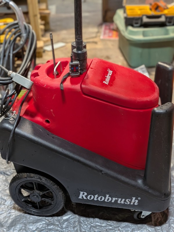 Rotobrush Duct Cleaning System with Red Flexible Hoses and Brushes