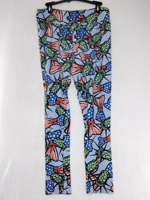 LuLaRoe Womens Tall & Curvy Multicolor Elastic Stretch Waist Graphic Leggings