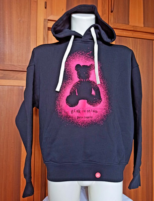 Palm Angels Neu Hoodie Black ''Bear in Mind'' Selten Baumwollpullover M