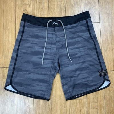 Anetik Revolt Tech Board Shorts Men 30 (Fits 31x9) Gray Geometric Lightweight