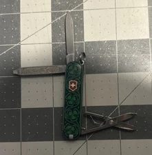 Victorinox Classic SD 58mm Swiss Army Knife - Celtic Green Shamrocks