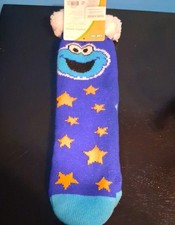 Sesame Street Elmo Cookie Monster Sherpa Lined Socks Non-Slip, Warm, Soft NWT