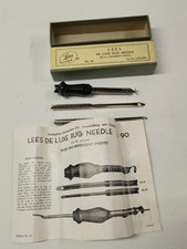 Vintage LEES DE LUXE RUG NEEDLE with 2 Points No. 90 Original Box  Instructions