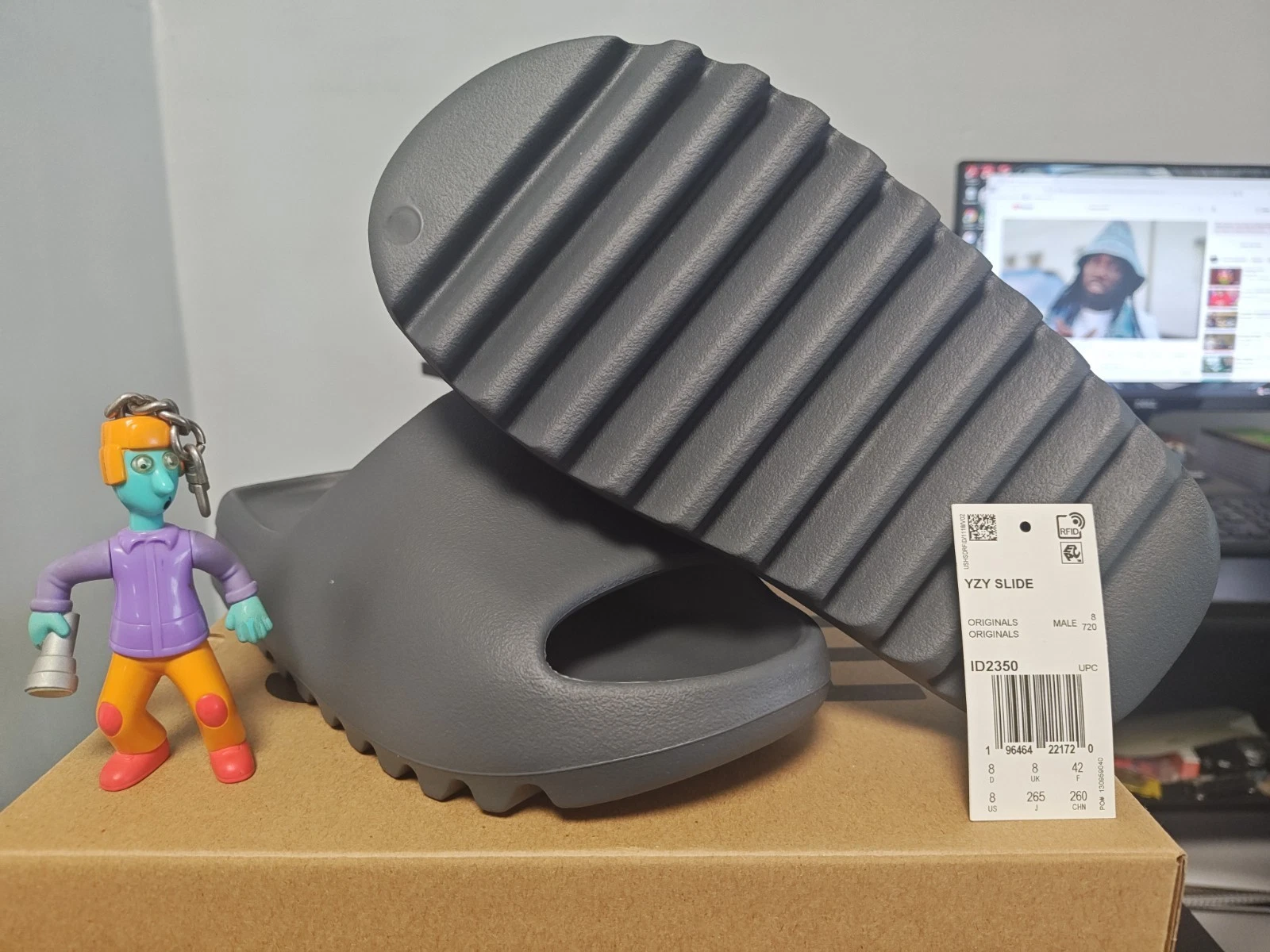 Adidas Yeezy YZY Slide Grigio Ardesia ID2350 US Uomo Taglia 8
