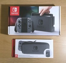 Nintendo Switch 32GB Grey Console (Launch v1) - Boxed Excellent Condition + Case