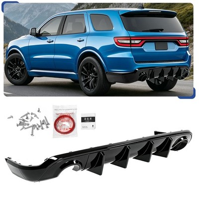 Rear Bumper Diffuser Lip Black Shark Fin For Dodge Durango R/T SRT 2011-2026