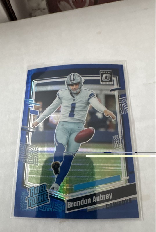 2023 Panini Donruss Optic - Rated Rookie Brandon Aubrey #226 Blue Hyper Prizm...