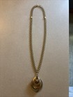 Sarah Coventry Mod Chunky Jewelry Necklace Womans Gold Tone 21" + 3" Pendant — photo 7
