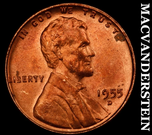 1955-D Lincoln Wheat Cent- Choice Gem Brilliant Uncirculated Luster #i9912