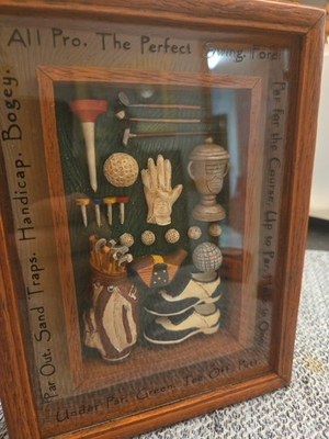 #ad Russ Berrie 3D Golf Frame 6.75x8.75x1.5quot; Framed amp; Ready To Hang Man Cave Office $18.99
