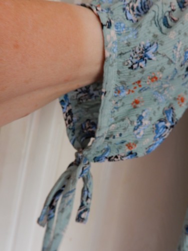 "MONSOON" MINT GREEN /TURQUOISE" FLORAL 3/4 SLEEVE TUNIC BLOUSE SIZE XL SUPER - Picture 7 of 12