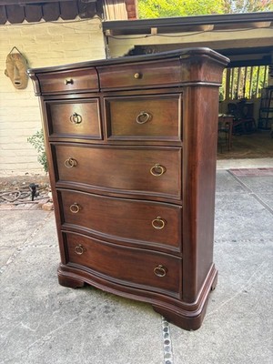 MCM Serpentine Highboy Dresser/Nightstand Cardinal of California Mahogany Finish