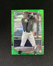 2025 Topps Bowman Draft Chrome Kayson Cunningham Green Reptilian 88/99 1ST QI95