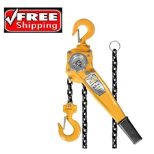 YELLOW JACKET 3/4 Ton Manual Lever Chain Hoist, G80 Galvanized Carbon Steel wit