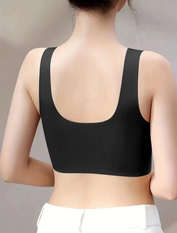 Paquete de 4 sujetadores inalámbricos sin costuras para mujer negros desnudos blancos marrones comodidad diaria M Foto 3 de 3