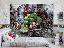 Carta Da Parati Marvel Avengers 360X270Cm Per Camera Da Letto + Adesivo Gratuito
