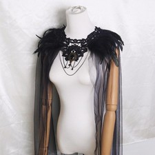Women Halloween Cape with Feathered Neckband 45cmx128cm