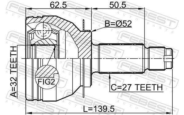 ✅Fits FEBEST 0810-B13MT OUTER CV JOINT 32X52X27  ⭐UK Seller⭐